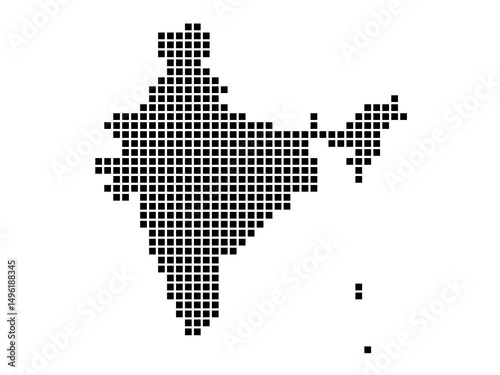 Dotted square map of India Small