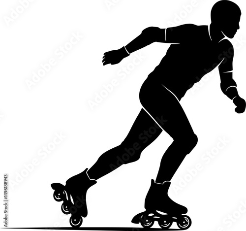 Roller skating Silhouette illustration isolated on a white background
