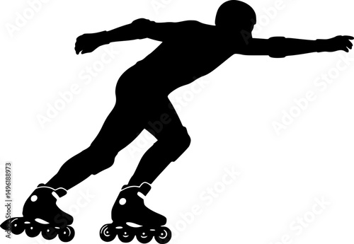 Roller skating Silhouette illustration isolated on a white background
