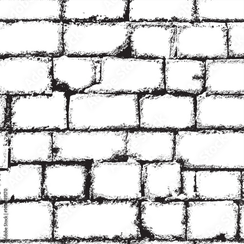 Vector seamless pattern or background with brick wall, stone. Old, beaten, chipped shell rock with holes. Suitable for fabric, wallpaper. No AI used