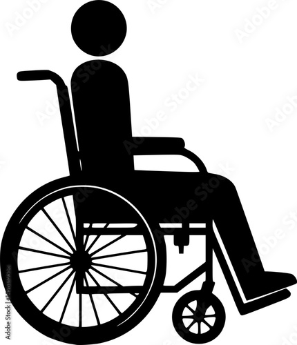 Wheelchair Silhouette isolated on white background wheelchair vector shape
