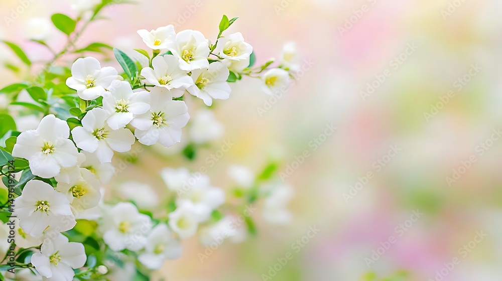 White flowers with spring bloom, and soft focus. White flowers with spring bloom, and soft focus.