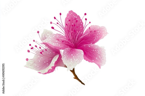 Vibrant Pink Flower with Delicate Petals and Stamen Ideal for Nature and Floral Designs