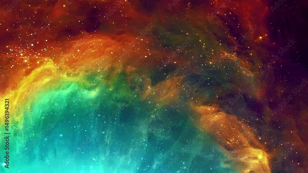 Vivid Multicolored Nebula Formation.