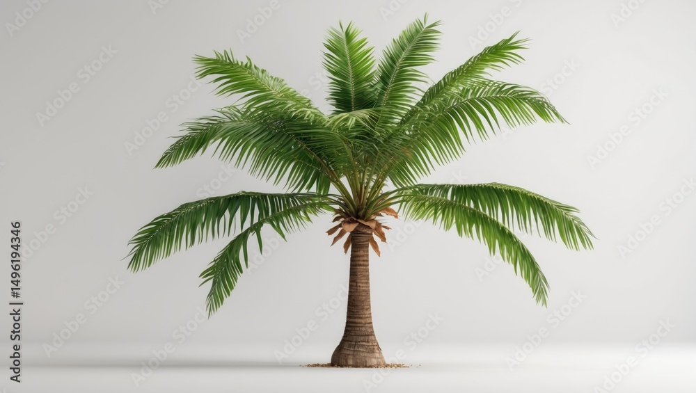 Fototapeta premium Tropical Tree Isolated On White Background with Space for Text