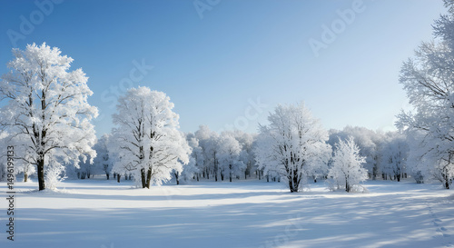 Wallpaper Mural Winter, Snow, Trees, Frosty Winter Wonderland Snow-Covered Trees in a Sunlit Forest Torontodigital.ca