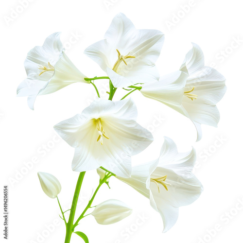 Elegant cluster of amaryllis flowers blooming gracefully on transparent background
