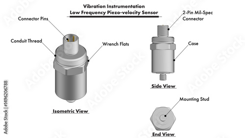 Industrial low-frequency  piezo-electric velocity transducer