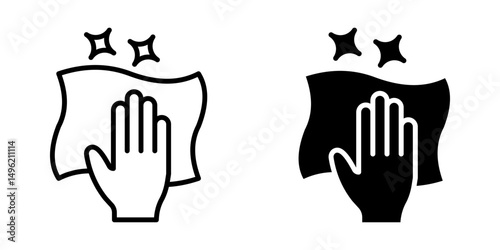 Cleaning cloth Icon set. Symbol isolated white background. vector illustration. color editable.