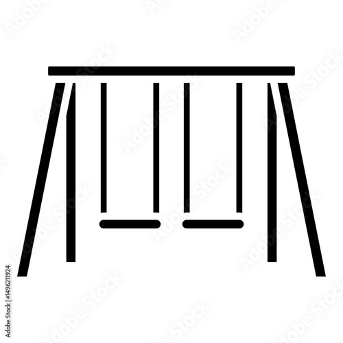Playground swings glyph sold icon