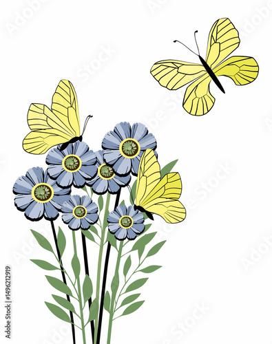 flowering plants with butterflies 9
