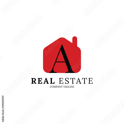 Simple and minimalist house logo with letter A for your brand