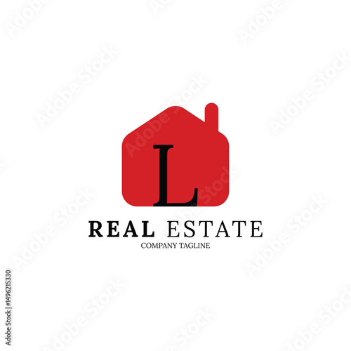 Simple and minimalist house logo with letter L for your brand
