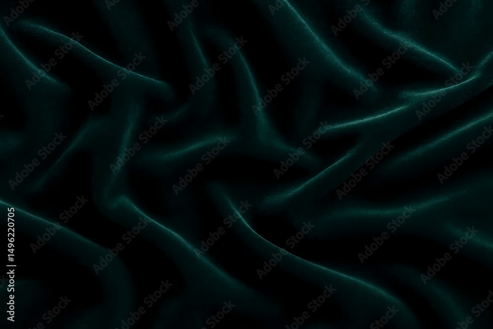 Fototapeta premium Deep green velvet fabric texture, elegant and rich. Ideal for fashion, interiors, and backgrounds.