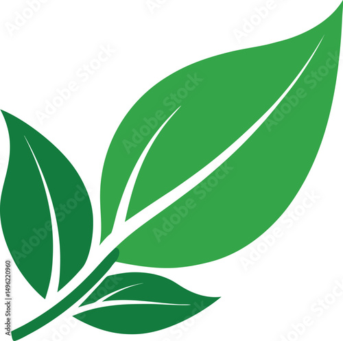 Simple Green Leaf Icon for Nature and Eco Design, tea leaf