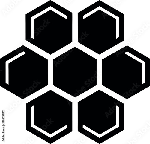  Honeycomb silhouette icon on transparent background