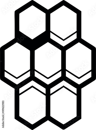  Honeycomb outline icon on transparent background