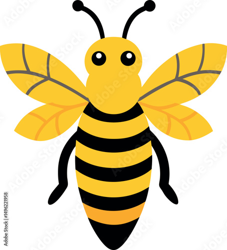 Bee vector icon on transparent background