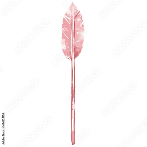 Artistic Arrow with Freeform Strokes in Blush Pink Isolated on Transparent Background
