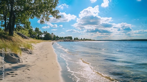 Fototapeta Naklejka Na Ścianę i Meble -  Beautiful sunset on the beach of the Baltic Sea in Poland