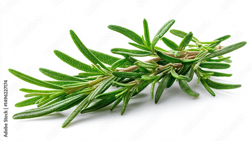 Fototapeta premium Fresh Rosemary Herb Isolated on White Background for Culinary Use