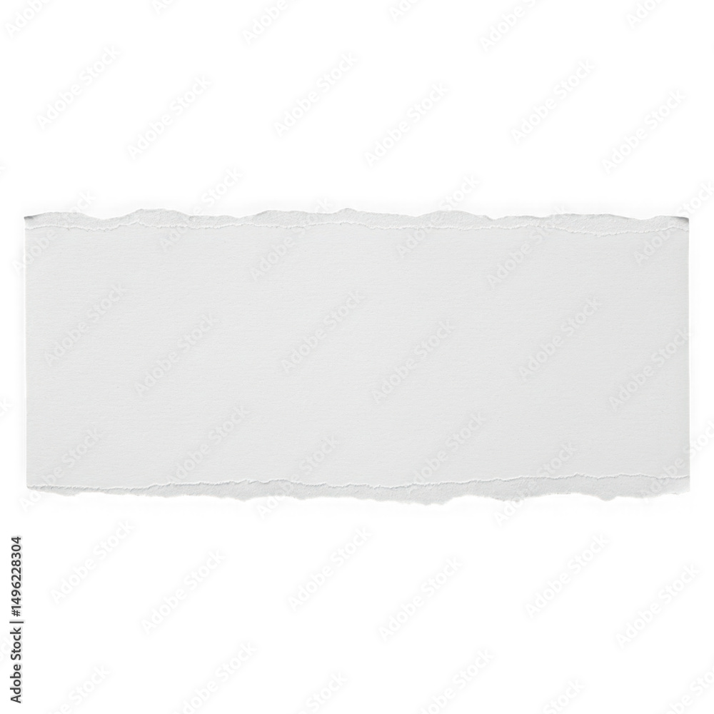 Obraz premium White paper torn edge piece isolated on transparent background