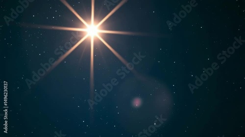 Bright and shining North Star in a night sky symbolizing hope and guidance animation