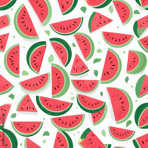 Watermelon pattern summer fruit food fresh design