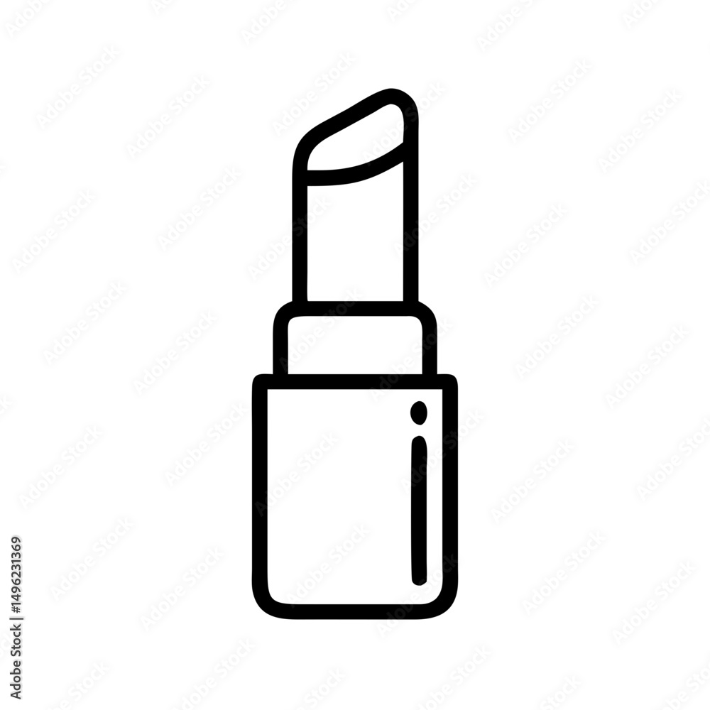 Simple graphic of a tube of cosmetic color with a cap and a minimalist design on a white background Simple graphic of a tube of cosmetic color with a cap and a minimalist design on a white background