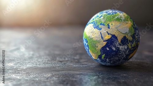 Earth Globe on Dark Surface A Symbol of Our Planet