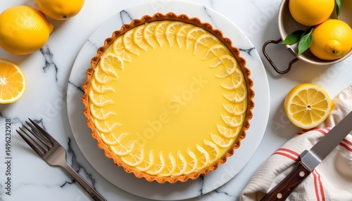 Delicious lemon tart photography kitchen table food styling natural light top-down view for food enthusiasts