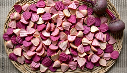 Colorful lotus seed snacks photography market stall food display natural light close-up view for culinary enthusiasts