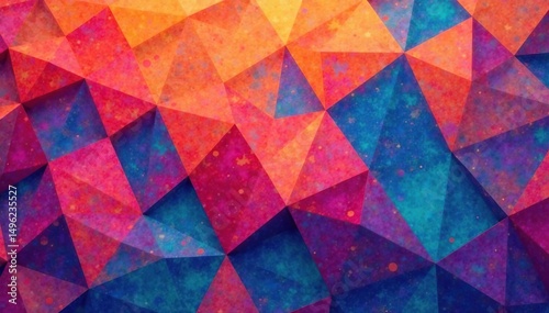Abstract geometric shapes repeat infinitely creating a vibrant seamless backdrop, loop, motion