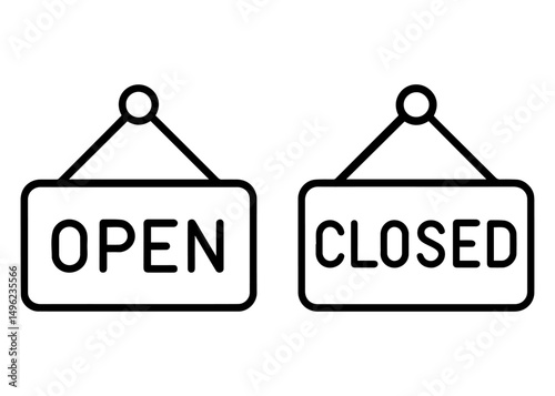 Icon sign open and closed on white background vector
Vector line icon shopping and goods