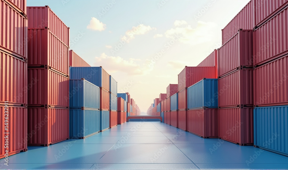 Fototapeta premium container cargo freight ship