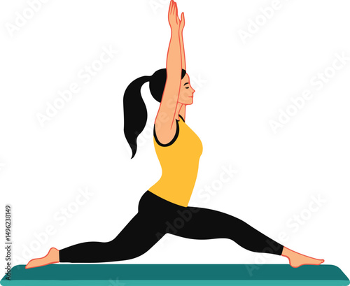 Yoga Pose Silhouette Vector Illustration on Transparent Background