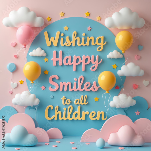 A cheerful, festive design with a message of happiness, featuring balloons, clouds, and vibrant colours. Perfect for celebrating joyful occasions, children’s events, or special messages of positivity