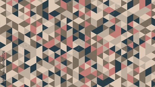 Seamless Abstract Geometric Vector Pattern with Triangles and Isometric Shapes