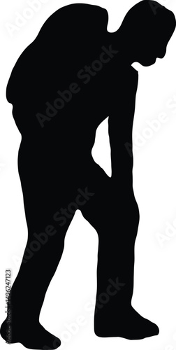 Man Exploring Mountains Silhouette