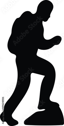 Man Exploring Mountains Silhouette