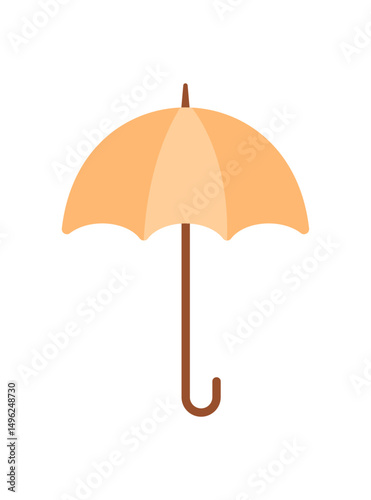 Umbrella icon in flat style. Protection item for safety. Cartoon graphic design, ideal for weather concepts, insurance themes, and nature illustrations.