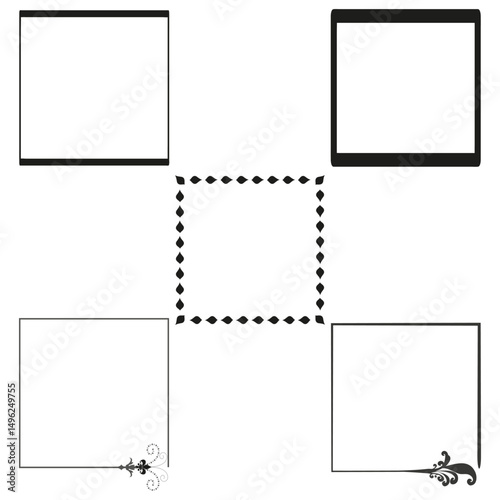 Sharp angle frame. Geometric outline icon. Zigzag border shape. Vector abstract form.