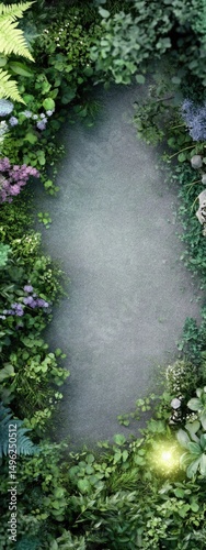 A serene pathway surrounded by lush foliage and colorful flowers invites exploration. Sunlight filters through leaves, creating a tranquil atmosphere in this vibrant outdoor garden