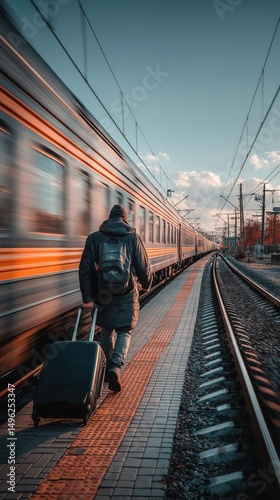 passenger with suitcase wai...