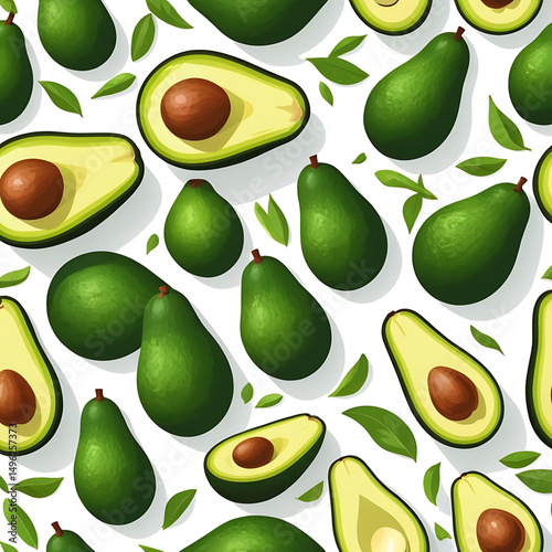 Avocado pattern fresh fruit healthy food