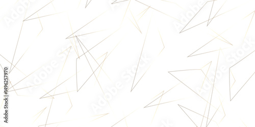 Abstract background with liens and triangles shape on white background. White and golden geometric overlapping rectangle pattern Geometric background soft shadows as patten ..White polygon textured .	