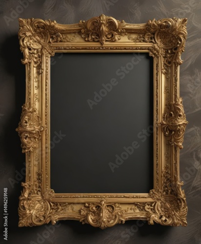 Exquisite gold frame with swirling scrolls against plush velvet  , design, luxury, red