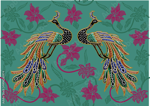 Indonesian Batik Pattern with a Very Unique Bird Motif