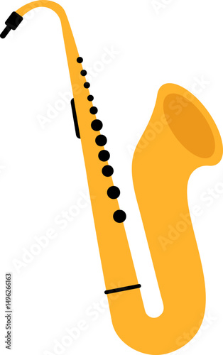 Saxophone music instrument illustration for music day, jazz day, music festival, concert, live music. Vector isolated.