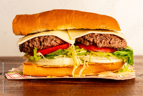 Cheeseburger sub sandwich
